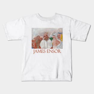 Masks Mocking Death by James Ensor Kids T-Shirt